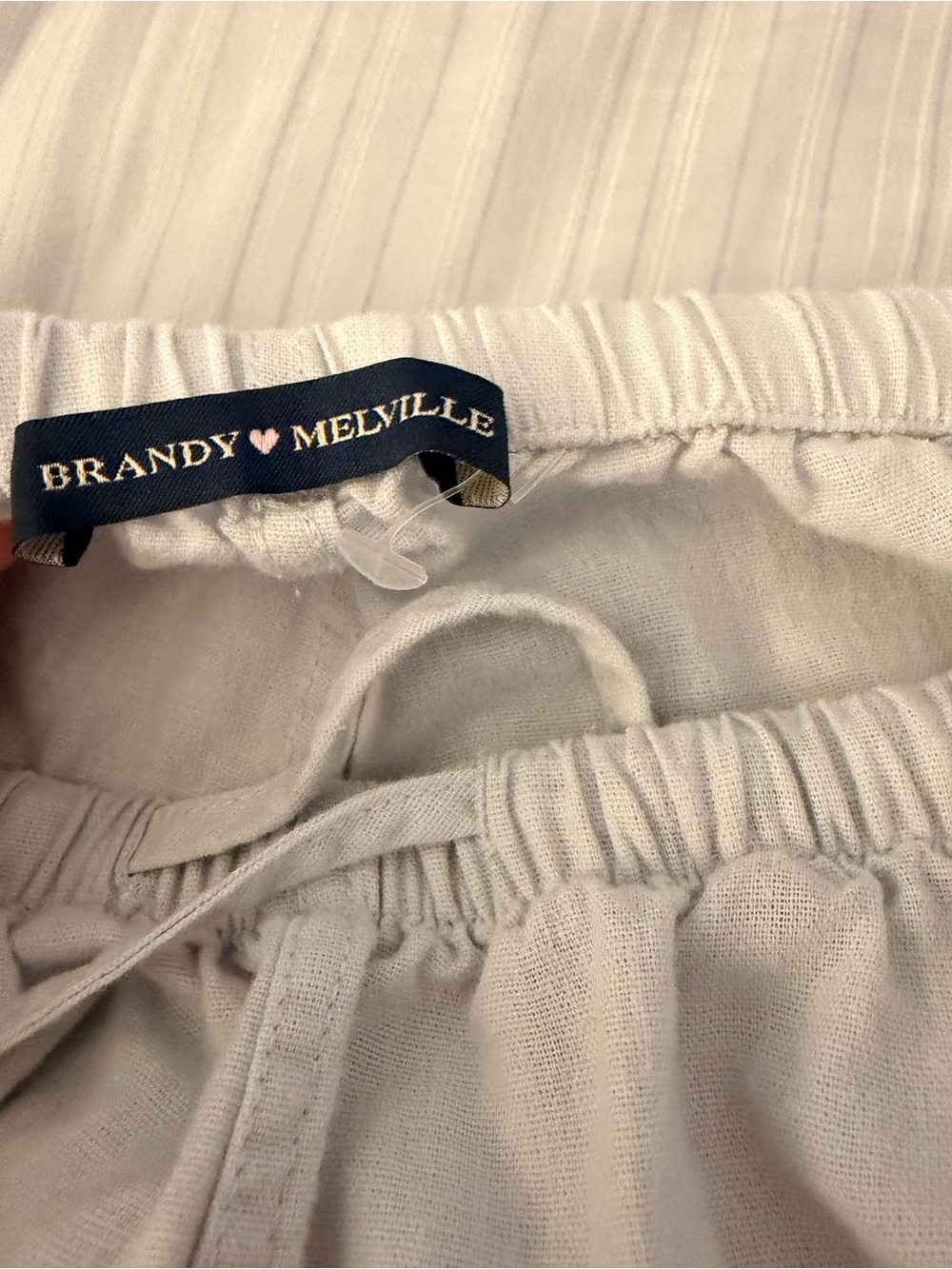 Brandy Melville White Drawstring Waist Shorts